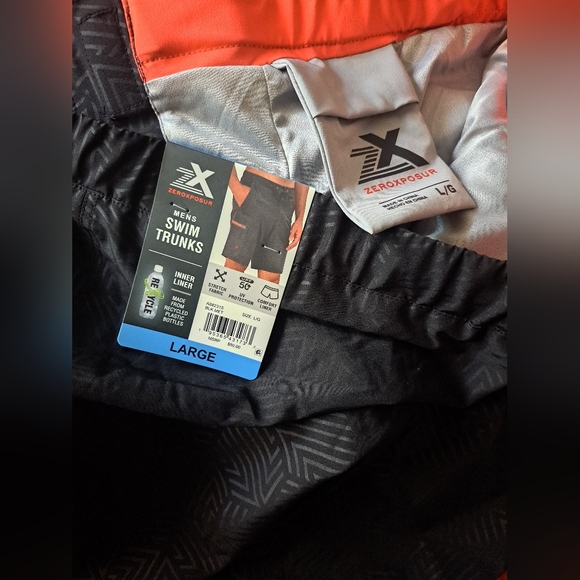 ZeroXposur Men's UPF 50+ Sun Protection Quick Dry Swim Trunks Black Sz LG #NEW - Picture 5 of 7